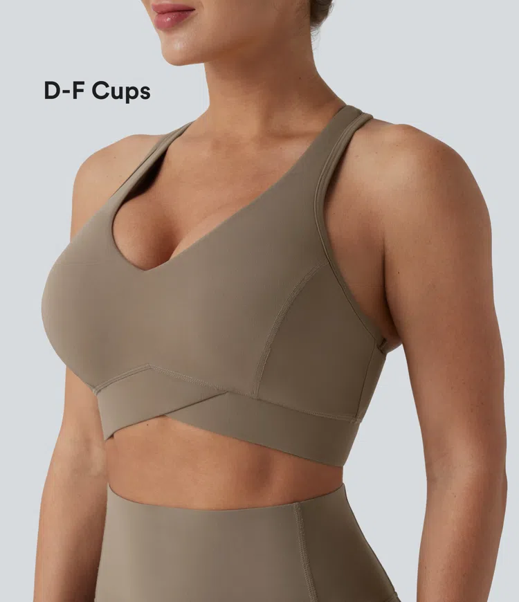 Halara UltraSculpt™ Light Support V Neck Racerback Running Sports Bra DD-F Cups
