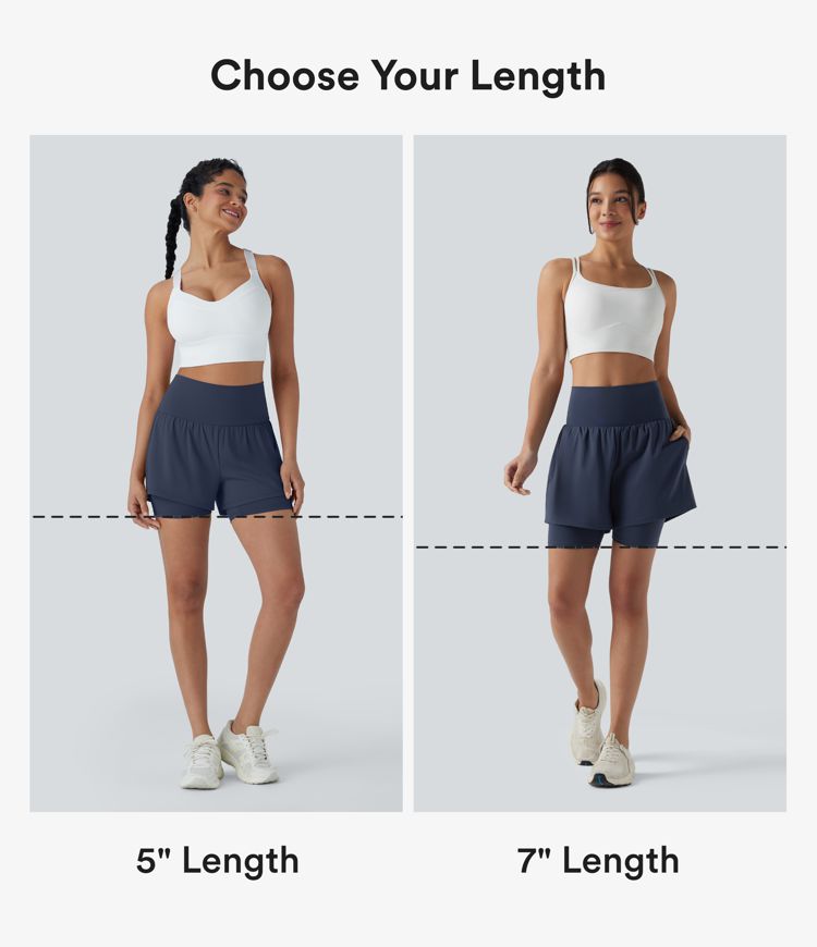 SoftlyZero™ Airy Super High Waisted 2-in-1 Cool Touch Yoga Shorts 7'' with Pockets