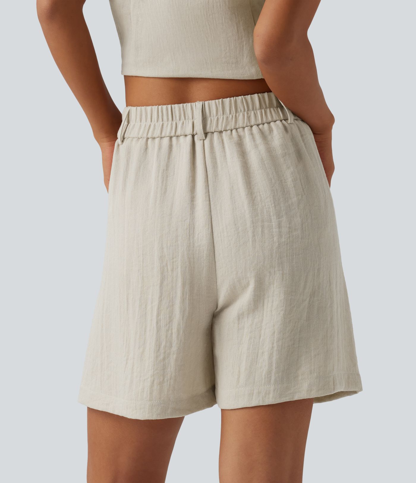 Lässige Shorts mit hohem Bund und Seitentaschen