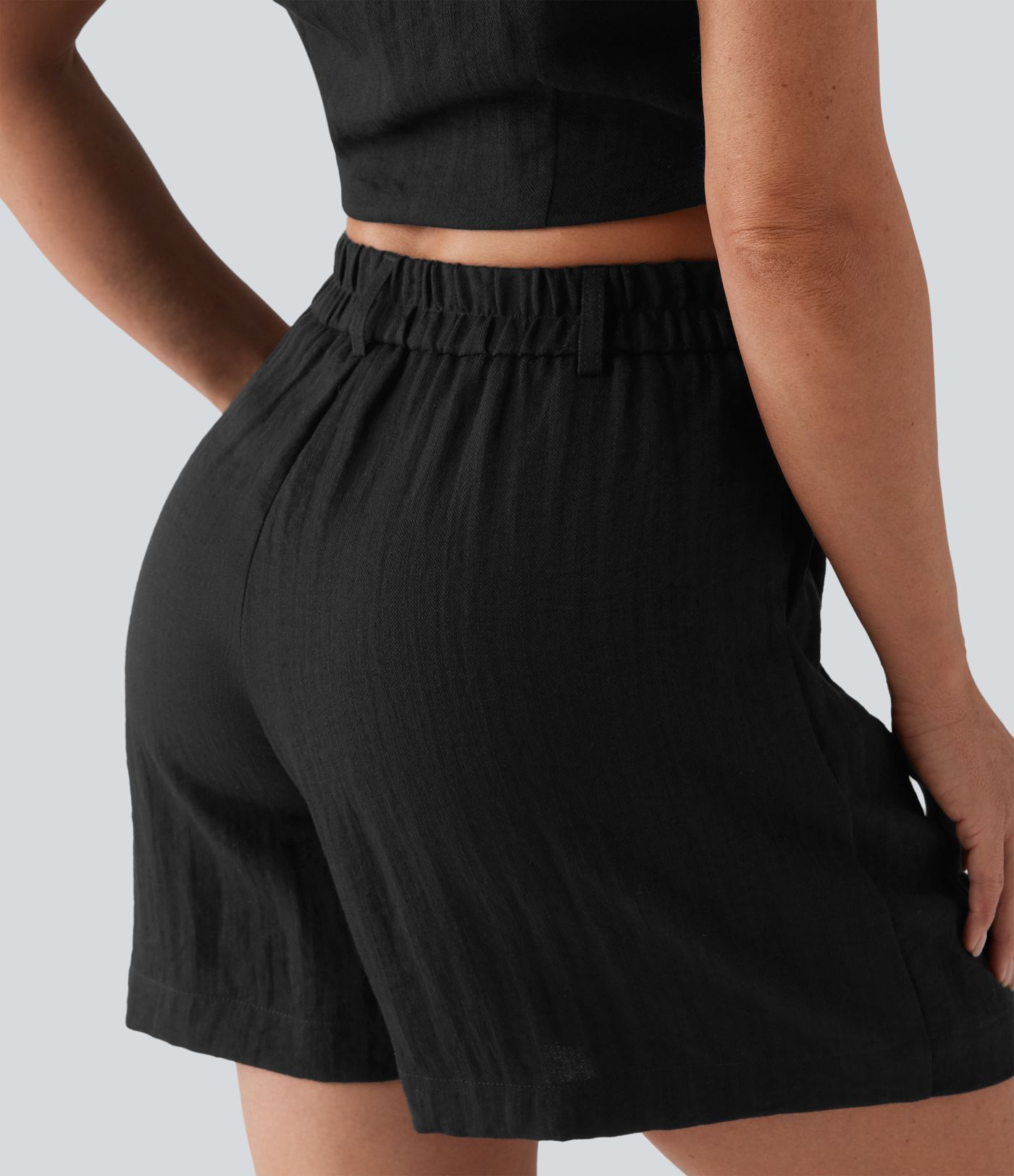 High Waisted Casual Shorts with Pockets