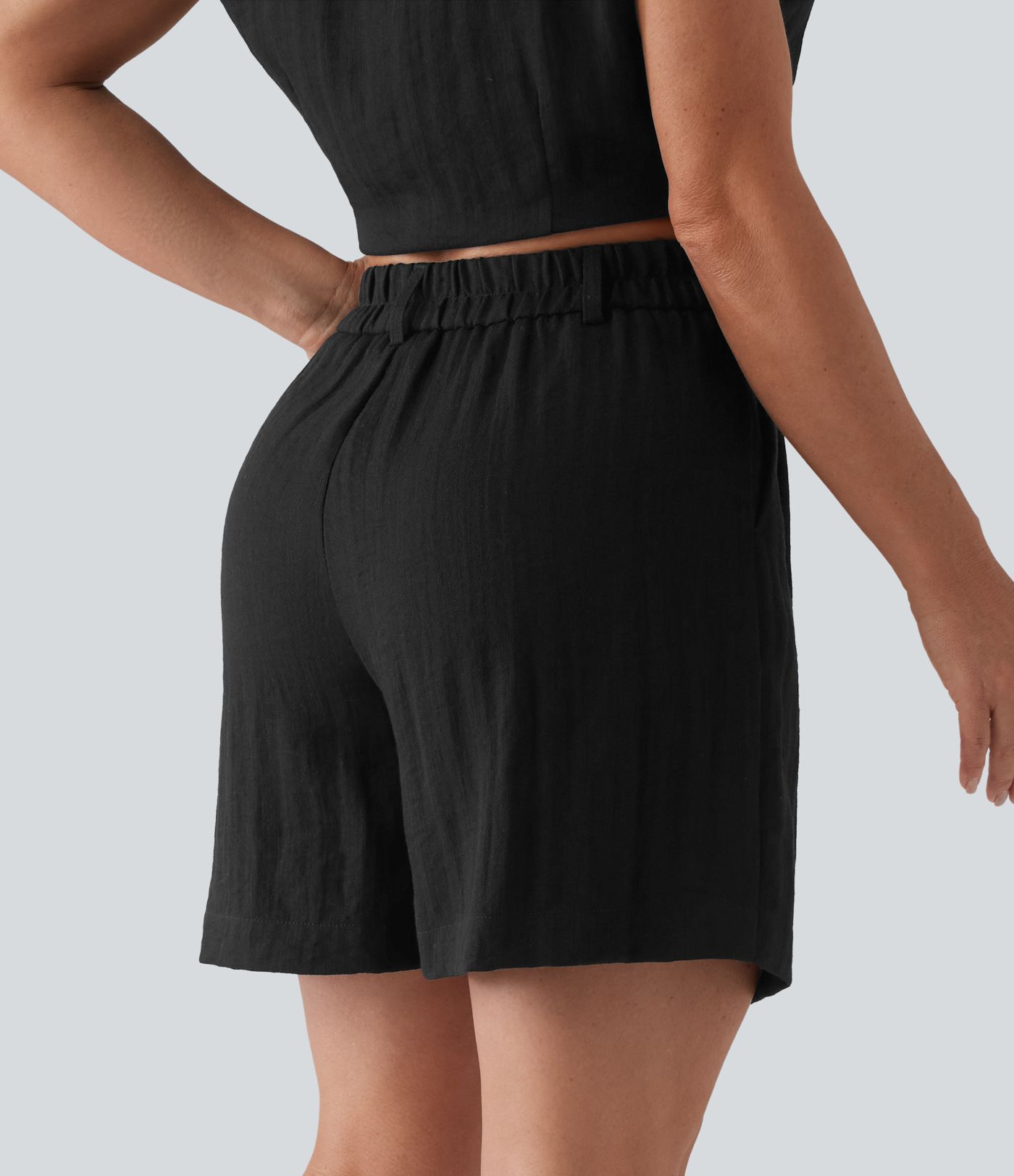 High Waisted Casual Shorts with Pockets