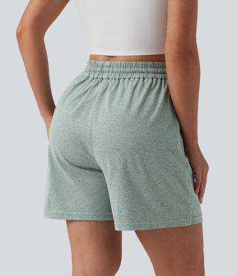 High Waisted Drawstring Casual Baggy Shorts 5'' with Pockets
