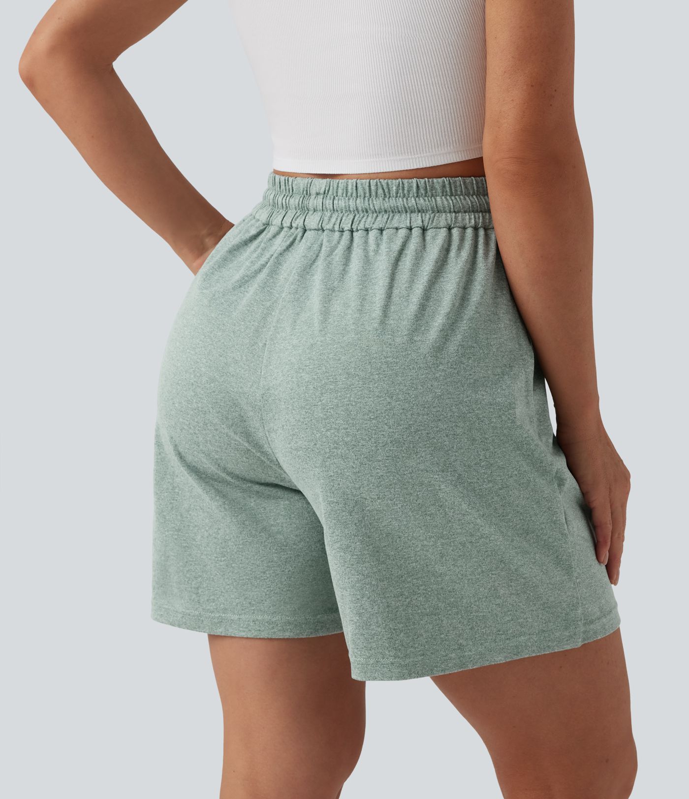 High Waisted Drawstring Casual Baggy Shorts 5'' with Pockets