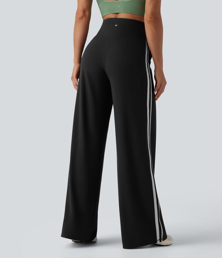 Halara UltraSculpt™ High Waisted Tummy Control Color Block Stripes Yoga Baggy Pants with Pockets