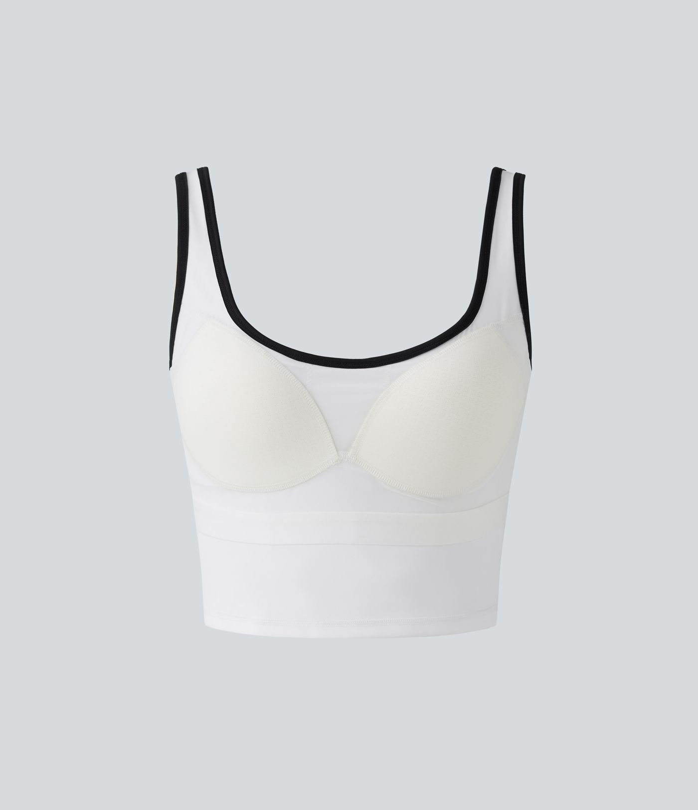 U-Neck Color Block Cropped Workout Tank Top