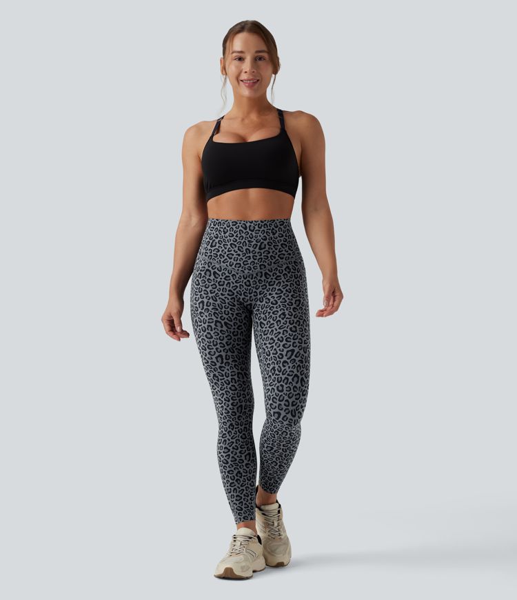 Halara UltraSculpt™ Leopard Print High Waisted Tummy Control Yoga Leggings with Pockets