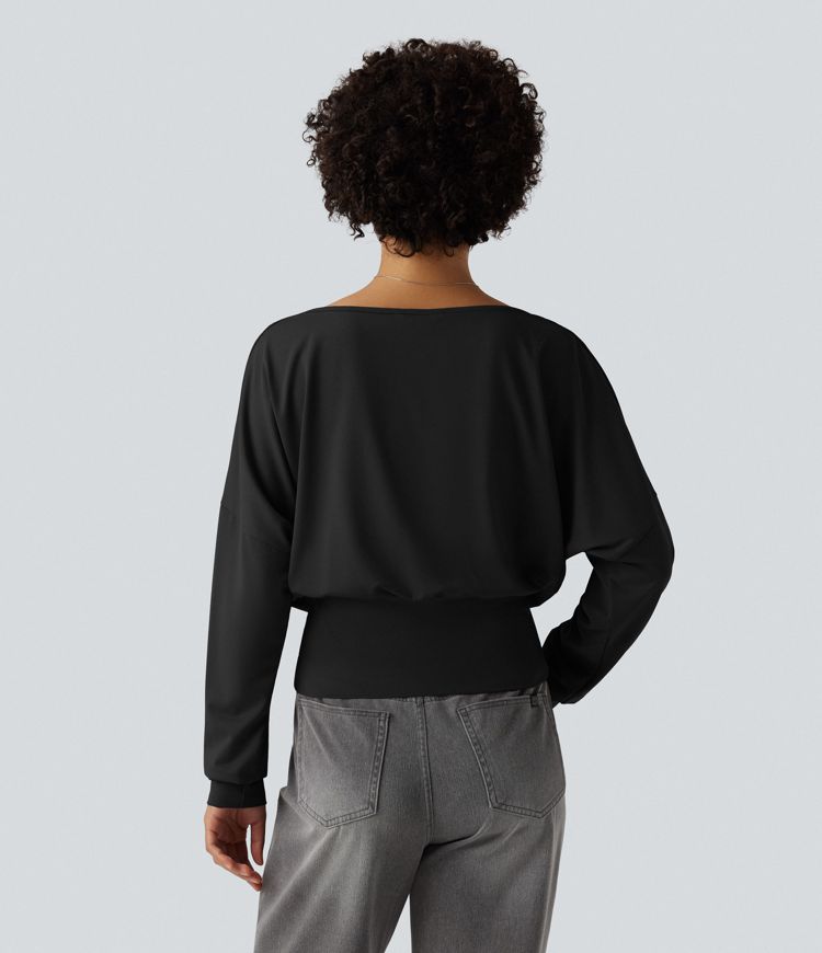 Cowl Neck Long Sleeve Relaxed Casual Top