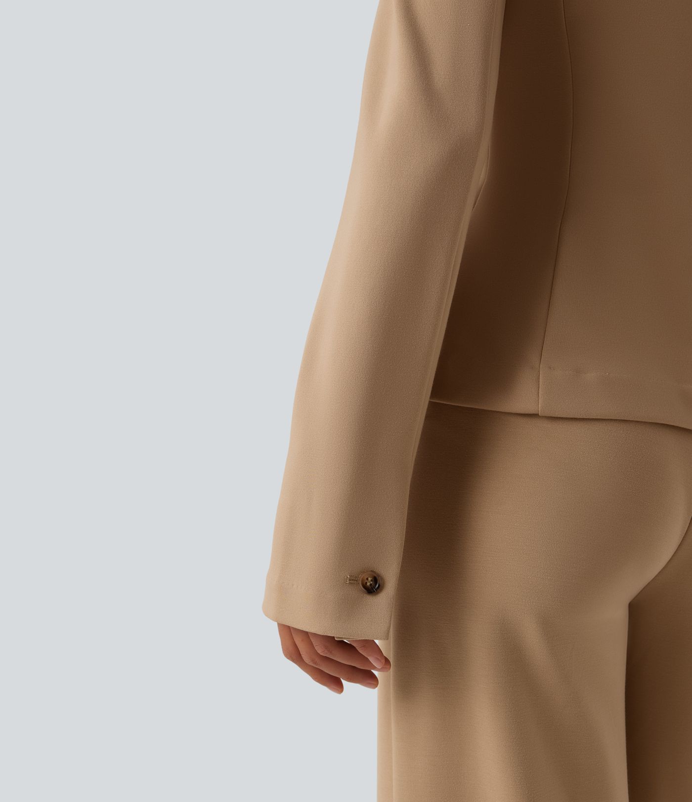 SculptKnit Round Neck Long Sleeve Slim Work Blazer