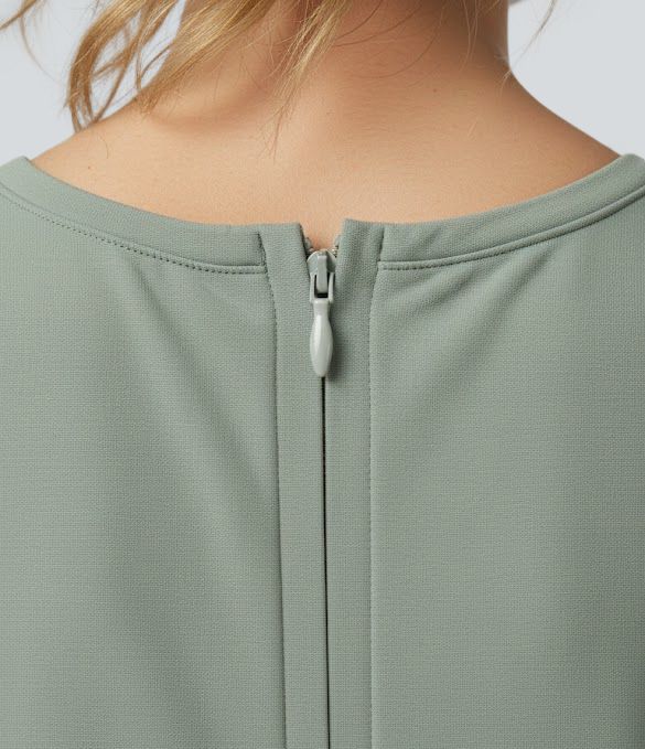 Round Neck Sleeveless Bubble Mini Casual Dress