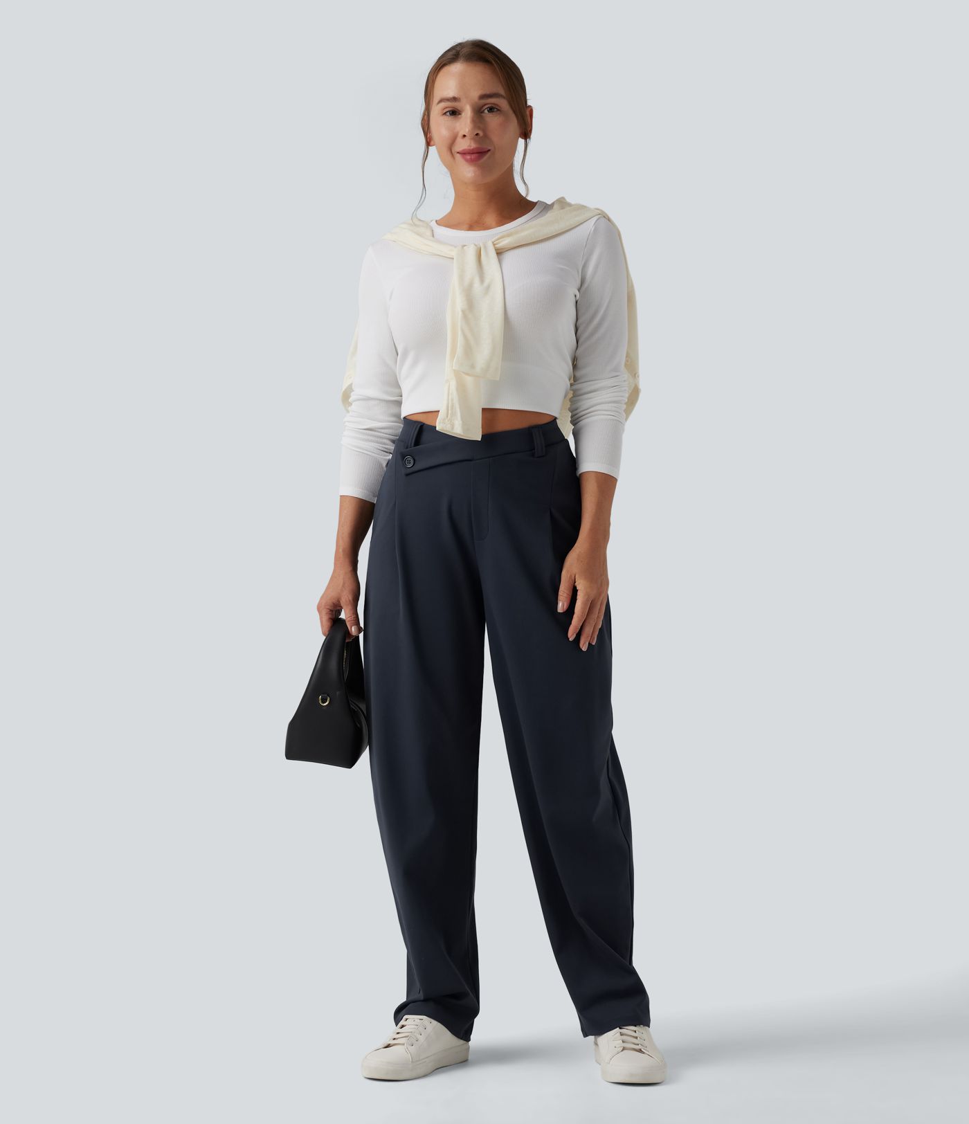 Pantalon tailleur fuselé Halara Flex™ DayStretch taille haute asymétrique avec poches