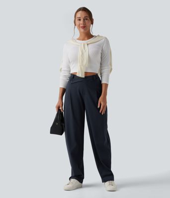 Pantalon tailleur fuselé Halara Flex™ DayStretch taille haute asymétrique avec poches