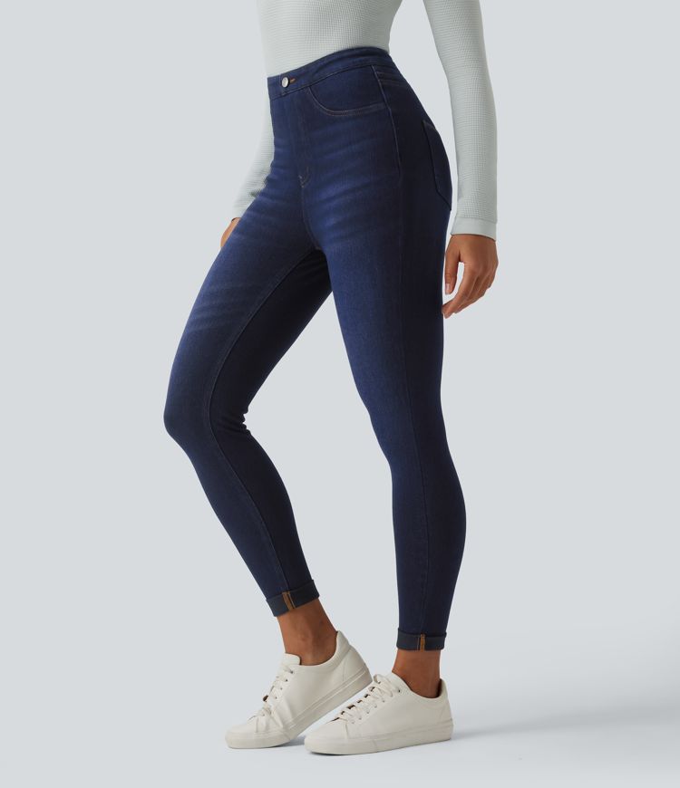 Halara Flex™ High Waisted Tummy Control Denim Casual Leggings with Pockets