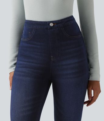 Halara Flex™ High Waisted Tummy Control Denim Casual Leggings with Pockets