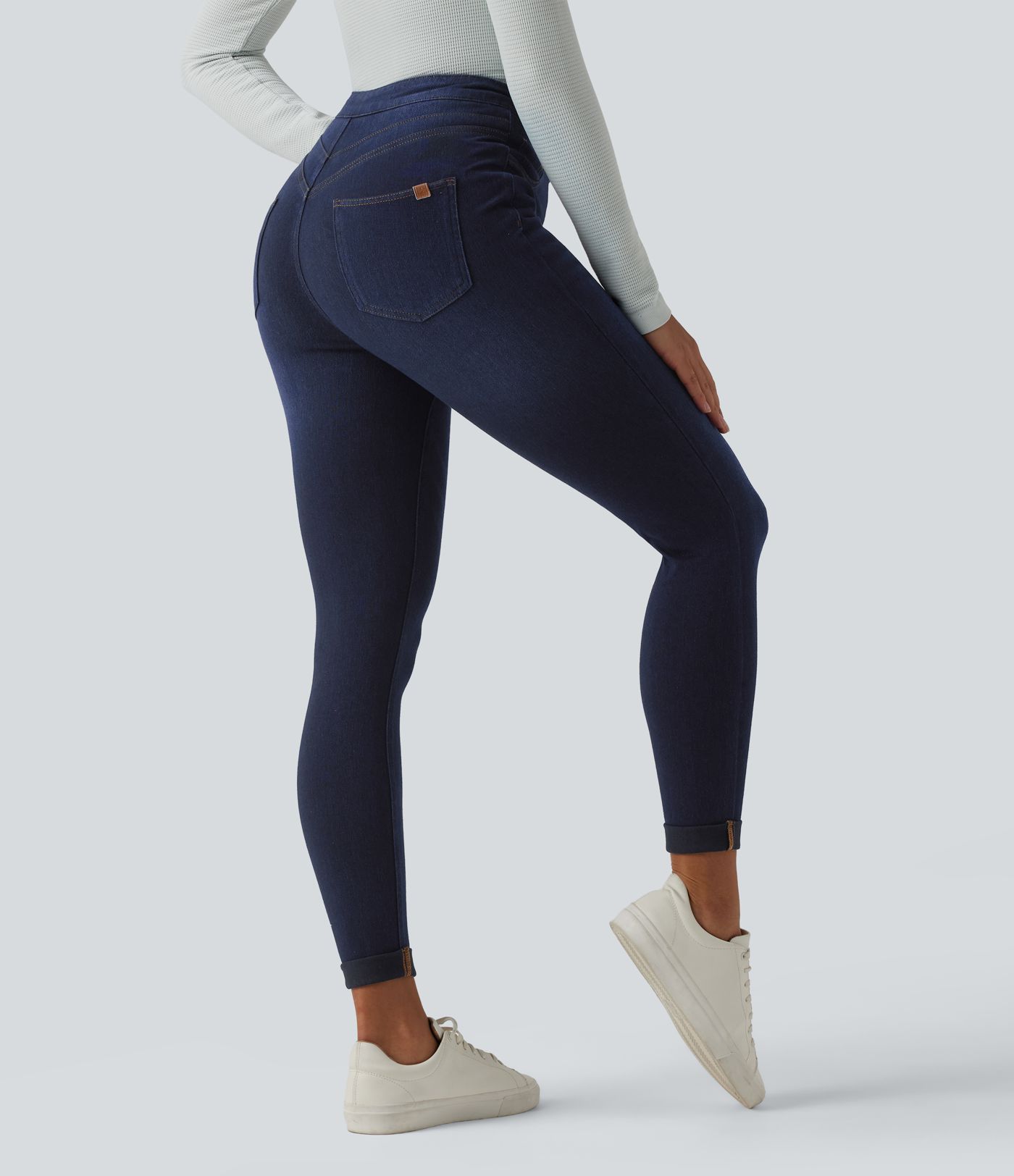 Halara Flex™ High Waisted Tummy Control Denim Casual Leggings with Pockets