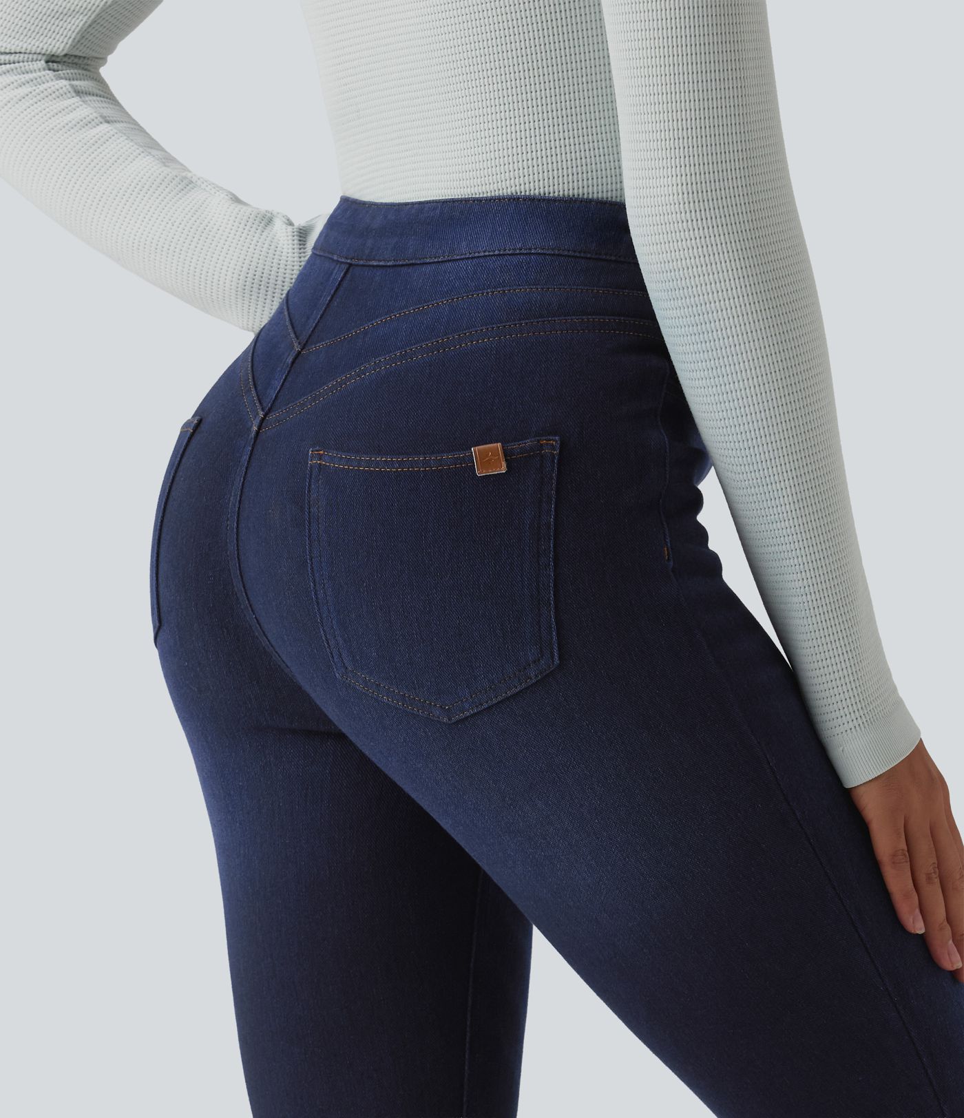 Halara Flex™ High Waisted Tummy Control Denim Casual Leggings with Pockets