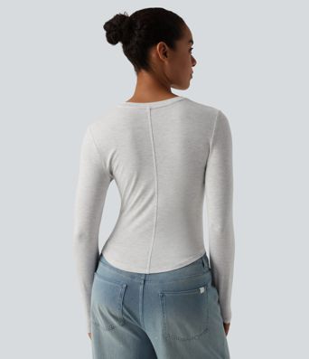 Round Neck Long Sleeve Casual T-Shirt