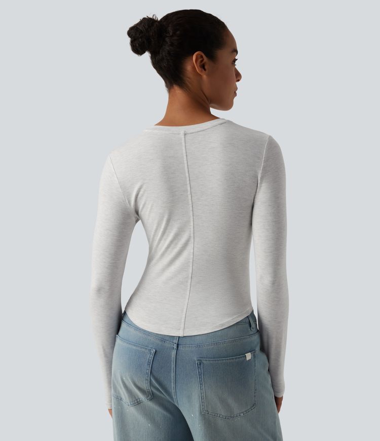 Round Neck Long Sleeve Casual T-Shirt