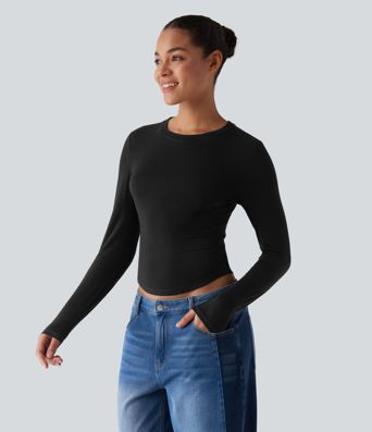 Round Neck Long Sleeve Casual T-Shirt