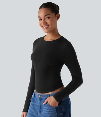 Round Neck Long Sleeve Casual T-Shirt