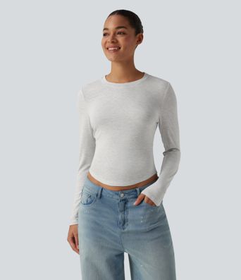 Round Neck Long Sleeve Casual T-Shirt