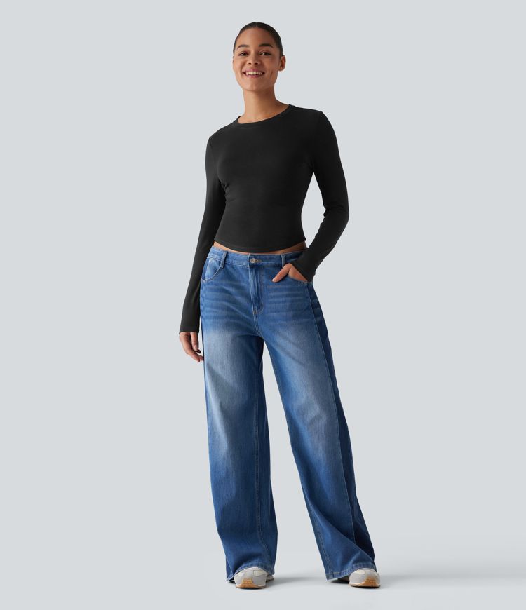 Round Neck Long Sleeve Casual T-Shirt