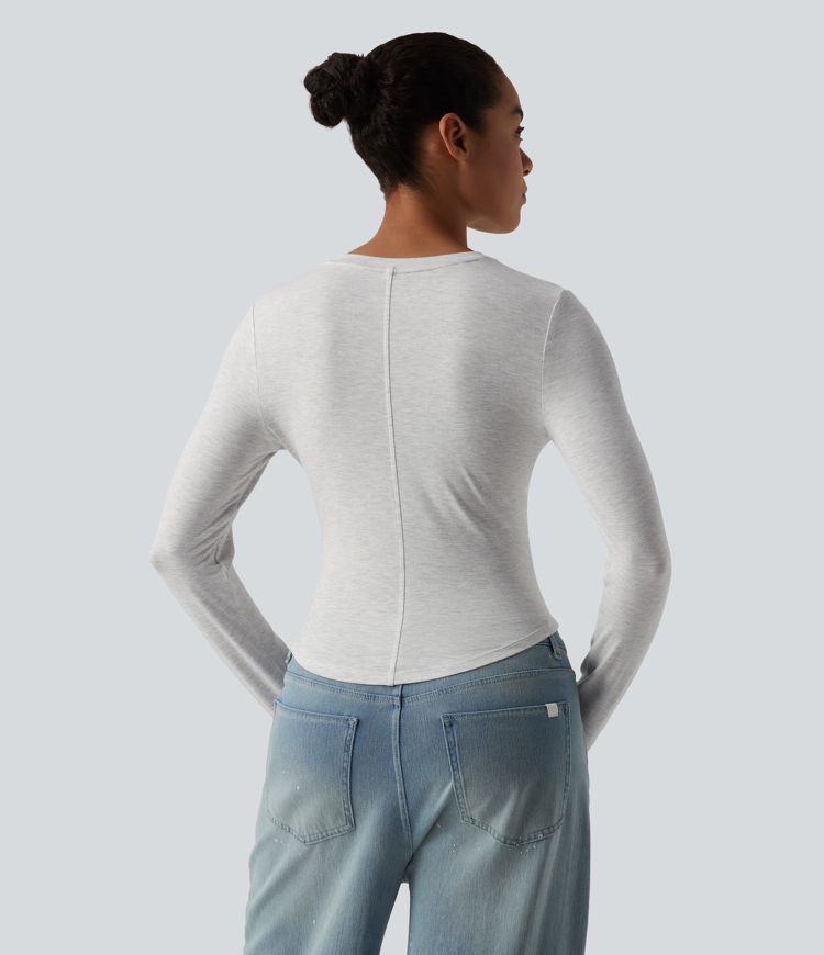 Round Neck Long Sleeve Casual T-Shirt