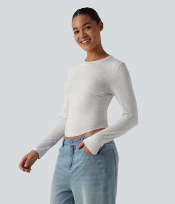 Round Neck Long Sleeve Casual T-Shirt