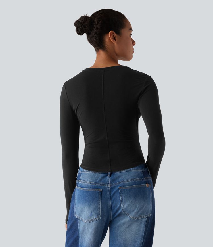 Round Neck Long Sleeve Casual T-Shirt