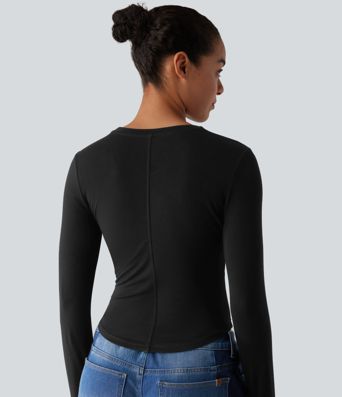 Round Neck Long Sleeve Casual T-Shirt