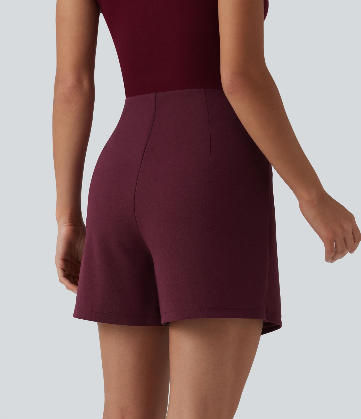 Arbeits-Mini-Hosenrock mit hohem Bund - extralang, knitterfrei