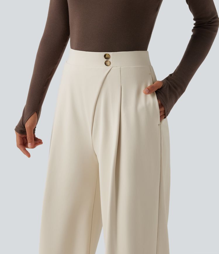 Pantalon tailleur DayStretch Halara Flex™ taille haute coupe droite avec poches