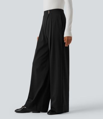 Pantalon tailleur DayStretch Halara Flex™ taille haute coupe droite avec poches