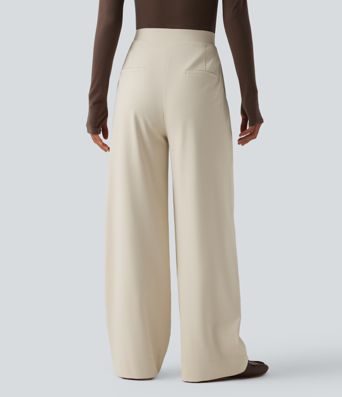 Pantalon tailleur DayStretch Halara Flex™ taille haute coupe droite avec poches