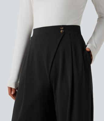 Pantalon tailleur DayStretch Halara Flex™ taille haute coupe droite avec poches