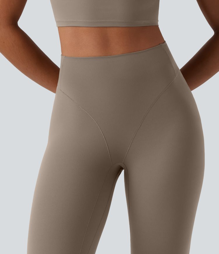 Halara UltraSculpt™ Leggings de yoga 7/8 taille haute, design de couture façon string, avec poche arrière
