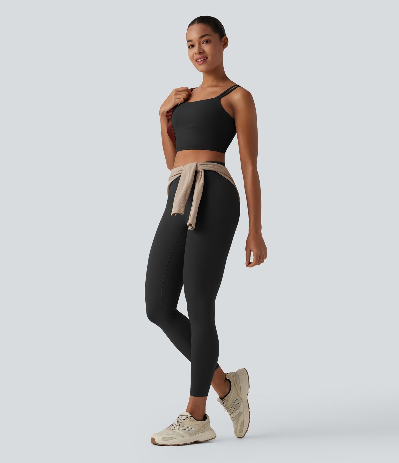 Halara UltraSculpt™ Yoga 7/8-Leggings mit hohem Bund, Tanga-Naht-Design und Gesäßtasche Halara UltraSculpt™ Yoga 7/8-Leggings mit hohem Bund, Tanga-Naht-Design und Gesäßtasche