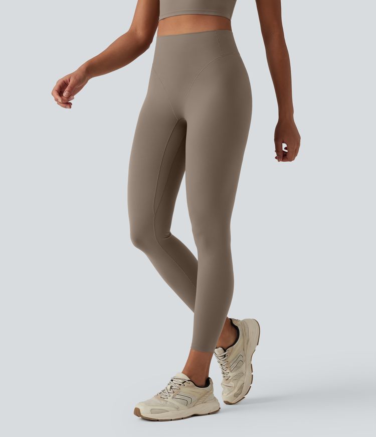 Halara UltraSculpt™ Leggings de yoga 7/8 taille haute, design de couture façon string, avec poche arrière