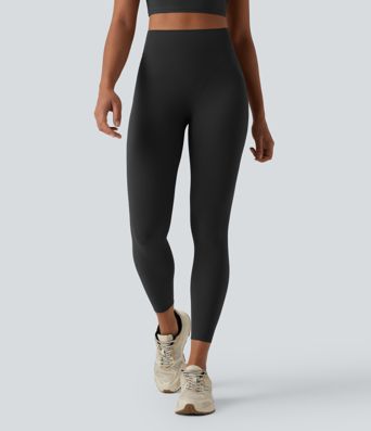 Halara UltraSculpt™ High Waisted Thong Seam Design Yoga 7/8 Leggings with Back Pocket