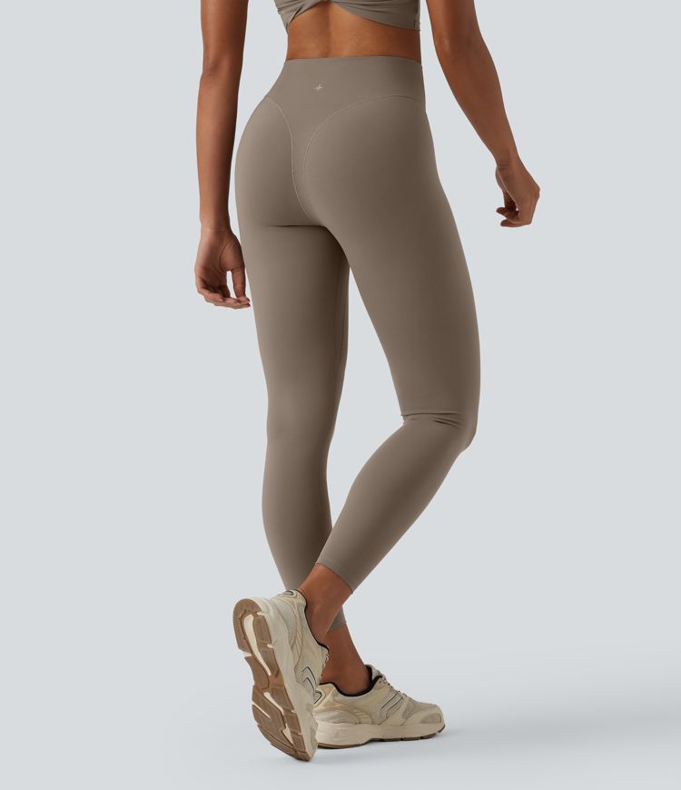 Halara UltraSculpt™ Leggings de yoga 7/8 taille haute, design de couture façon string, avec poche arrière