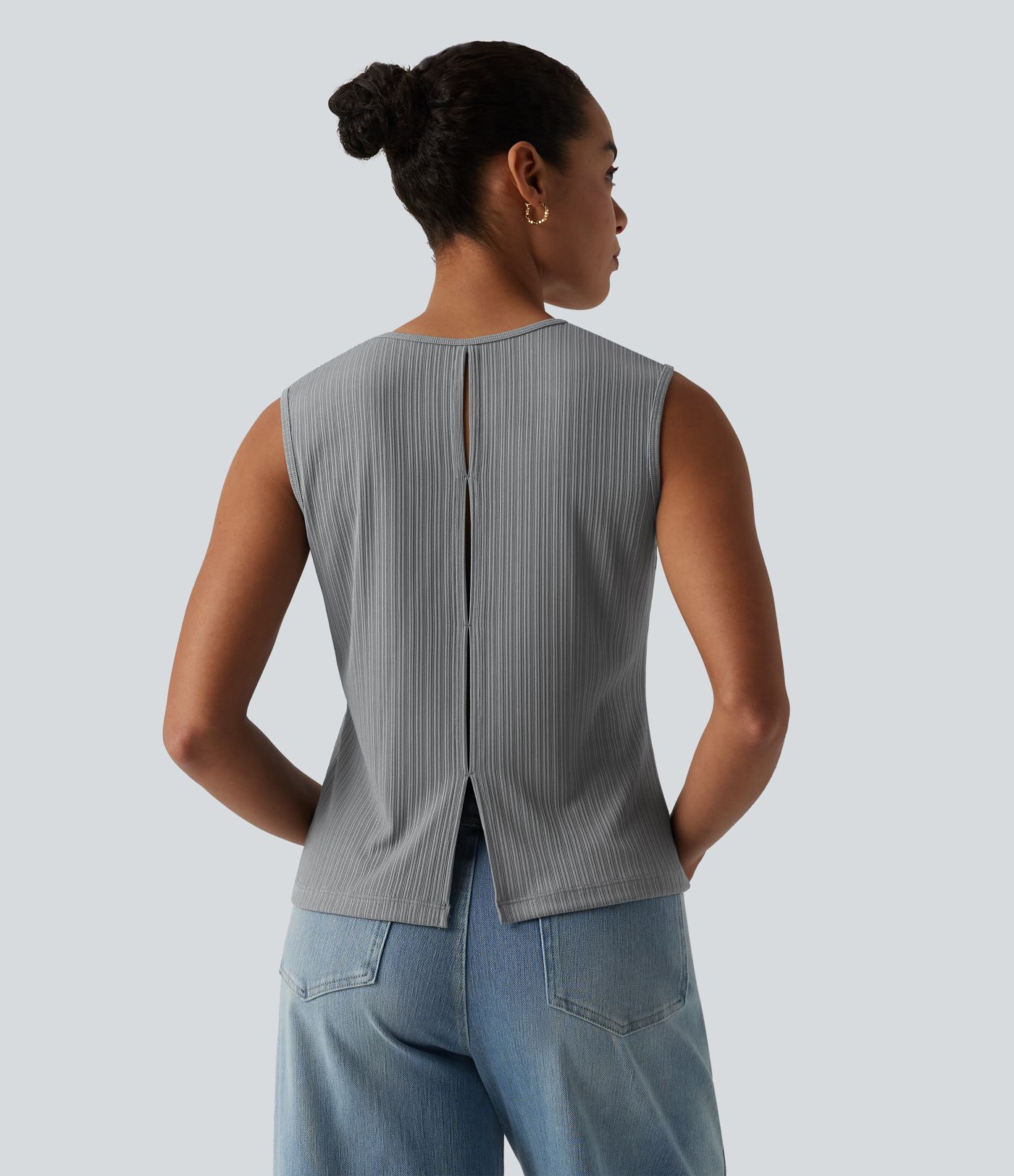 V-neck Cut-out Split Casual Tank Top