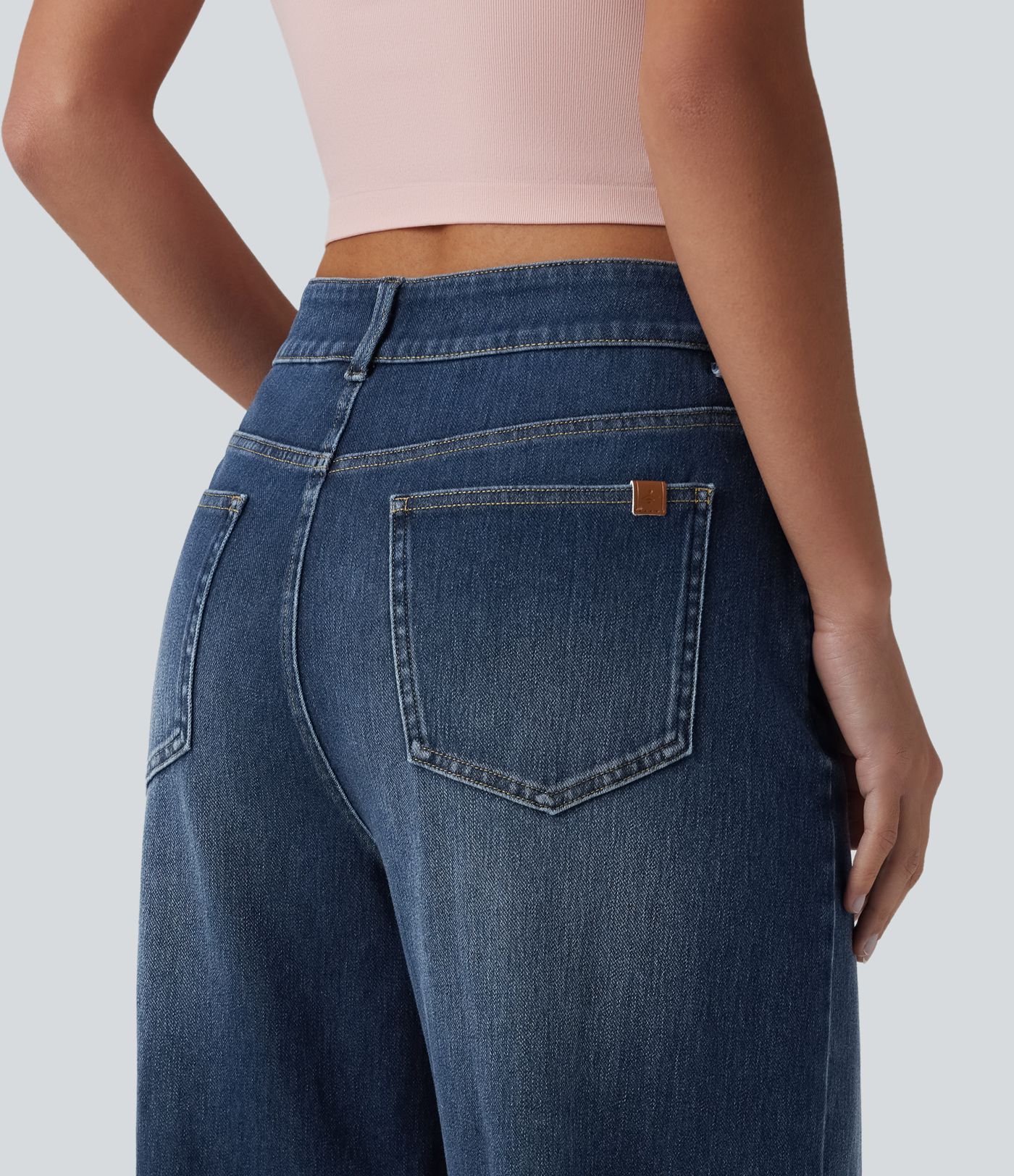 Jean large décontracté Halara Flex™ asymétrique taille mi-haute avec poches