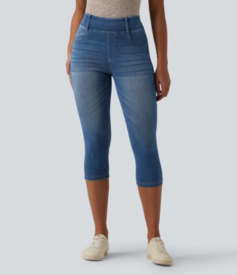 Halara Flex™ High Waisted Capri Denim Casual Leggings with Pockets