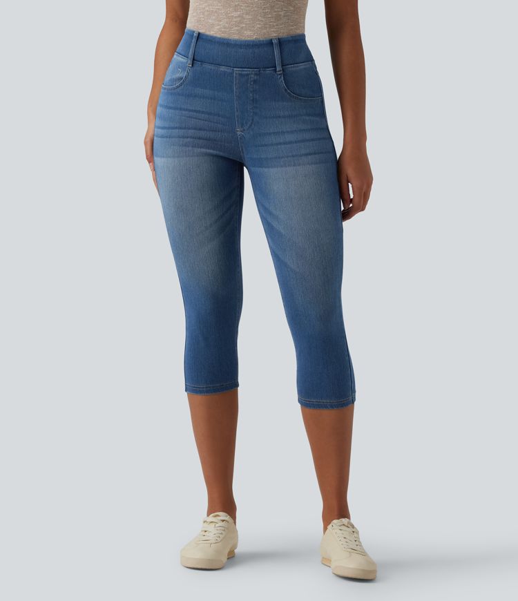 Halara Flex™ High Waisted Capri Denim Casual Leggings with Pockets