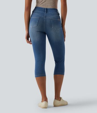 Halara Flex™ High Waisted Capri Denim Casual Leggings with Pockets