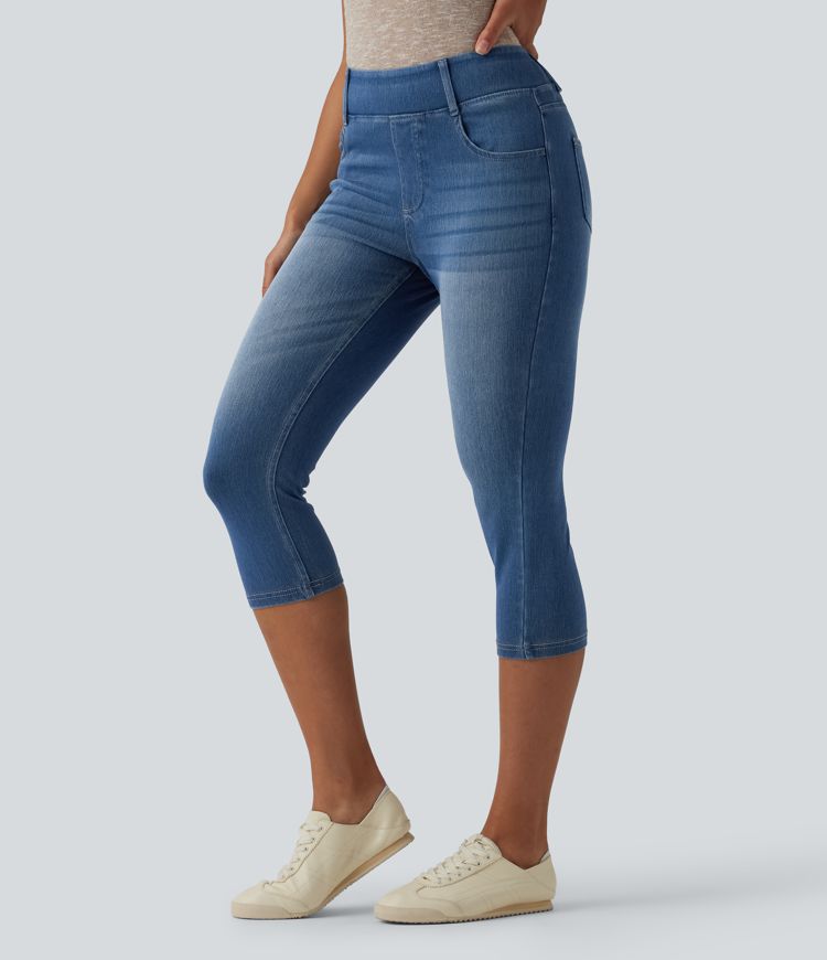 Halara Flex™ High Waisted Capri Denim Casual Leggings with Pockets