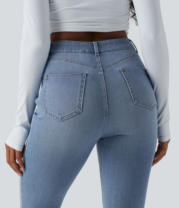 Halara Flex™ High Waisted Slim Washed Casual Jeans with Pockets