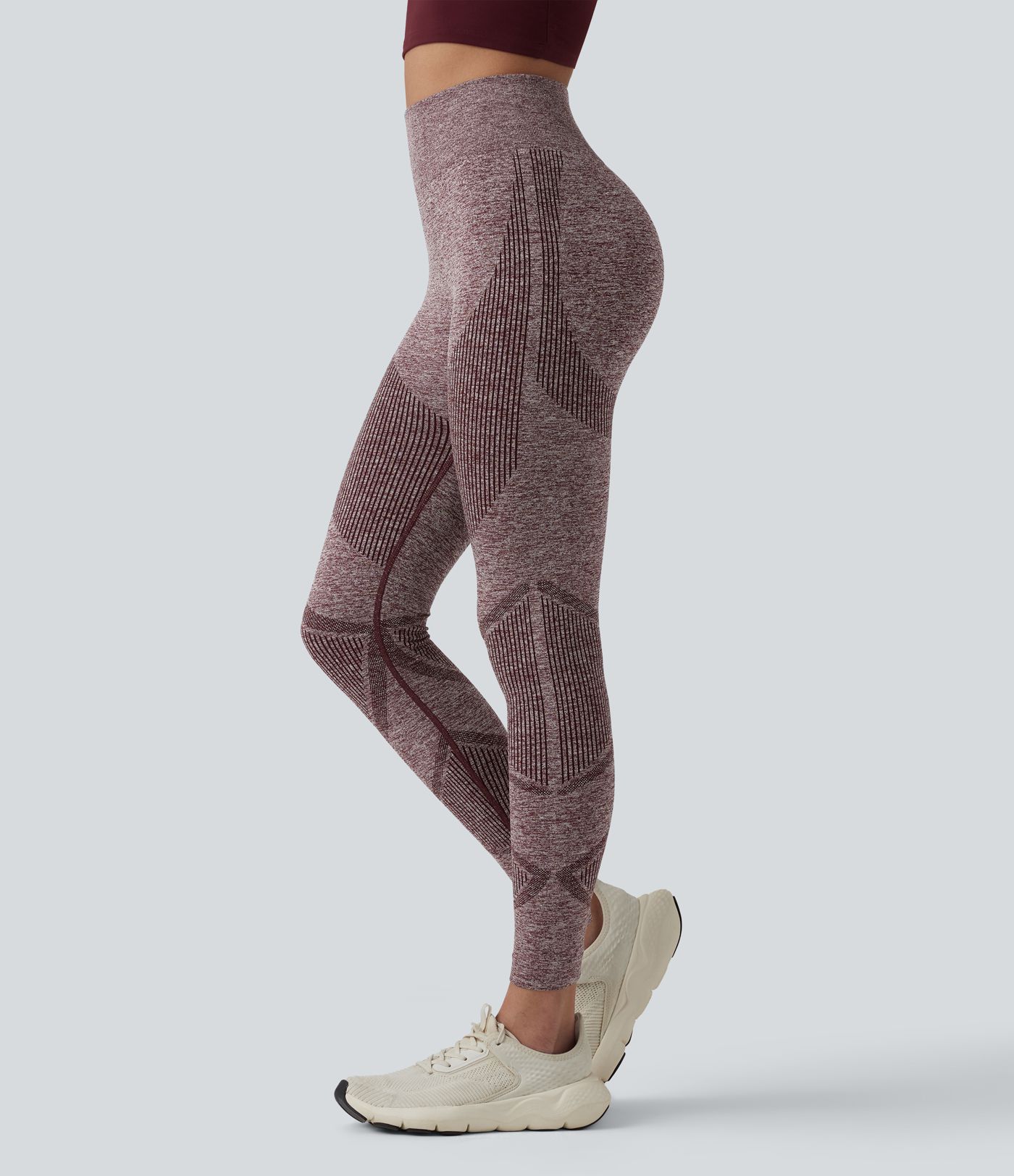 OneForm Seamless Flow — legging de yoga taille haute, sans couture, effet chiné