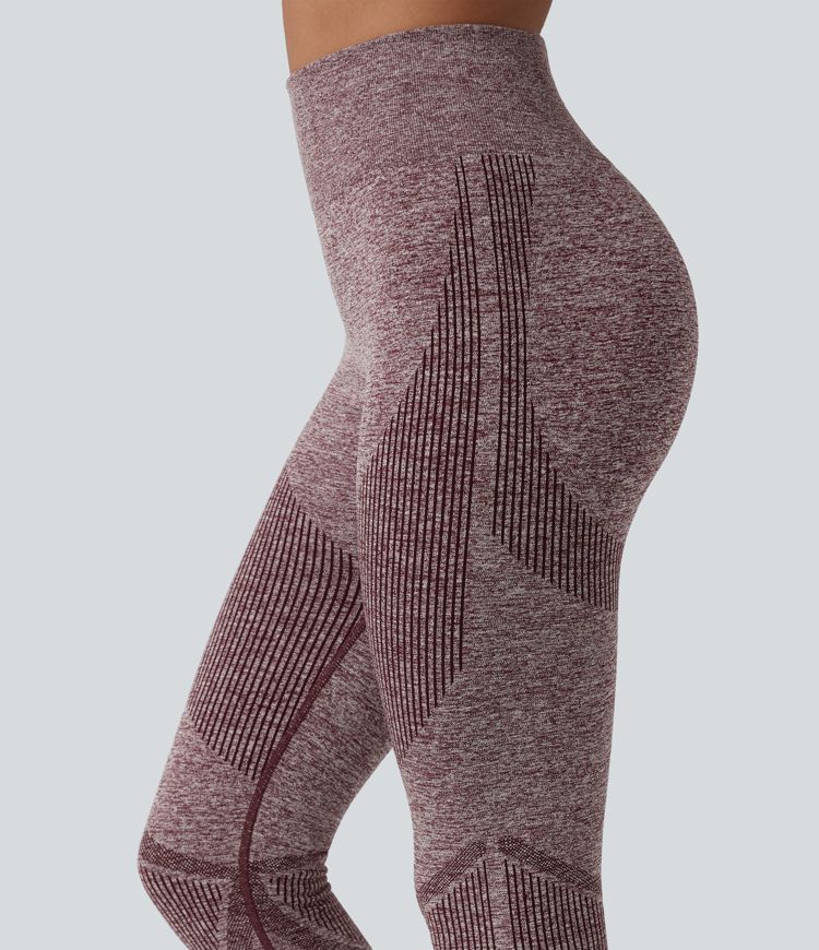 OneForm Seamless Flow — legging de yoga taille haute, sans couture, effet chiné