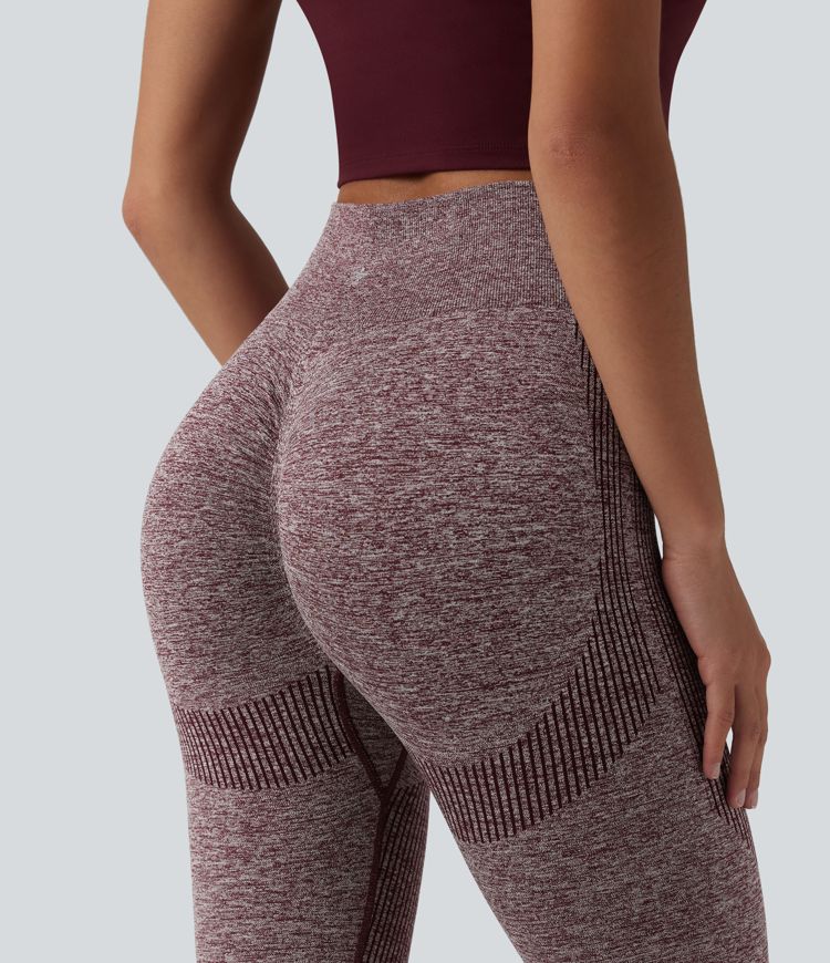 OneForm Seamless Flow — legging de yoga taille haute, sans couture, effet chiné