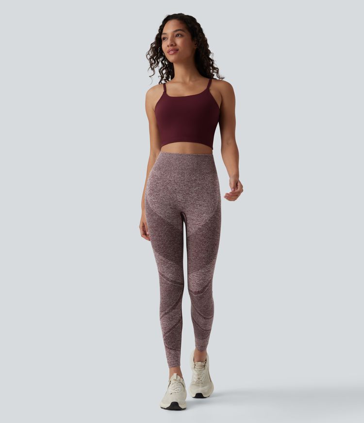 OneForm Seamless Flow — legging de yoga taille haute, sans couture, effet chiné